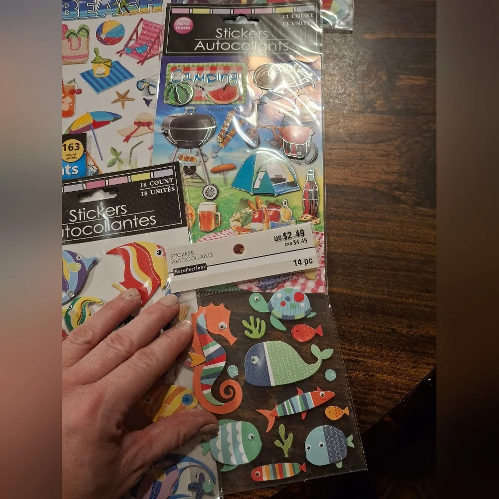 Sticker Lot Pack Scrapbook Embellishments Planner Puffy 3D Shaker Summer Beach p